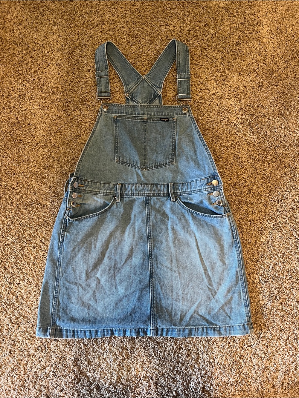 Denim Pinafore Dress - Light Blue Overall Dress